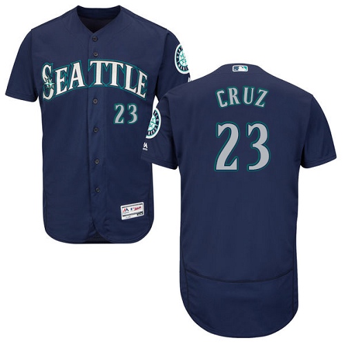 Mariners #23 Nelson Cruz Navy Blue Flexbase Authentic Collection Stitched MLB Jersey - Click Image to Close